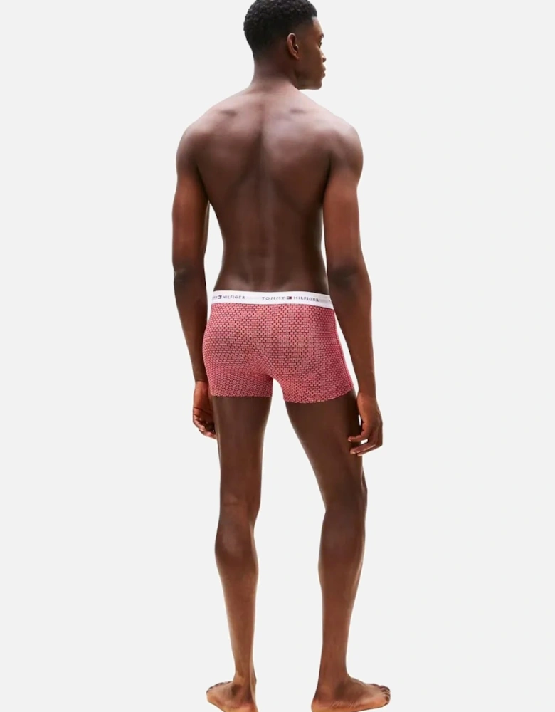 3-Pack Signature Cotton Flag DNA Print Boxer Trunks, Red/Green/Blue