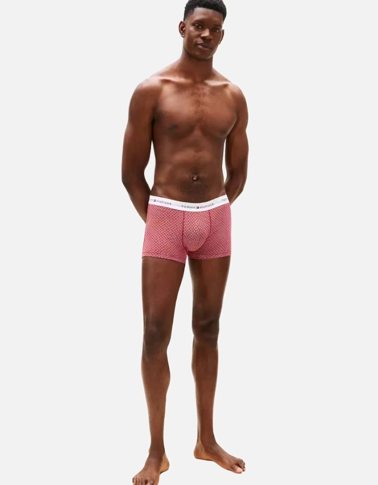 3-Pack Signature Cotton Flag DNA Print Boxer Trunks, Red/Green/Blue