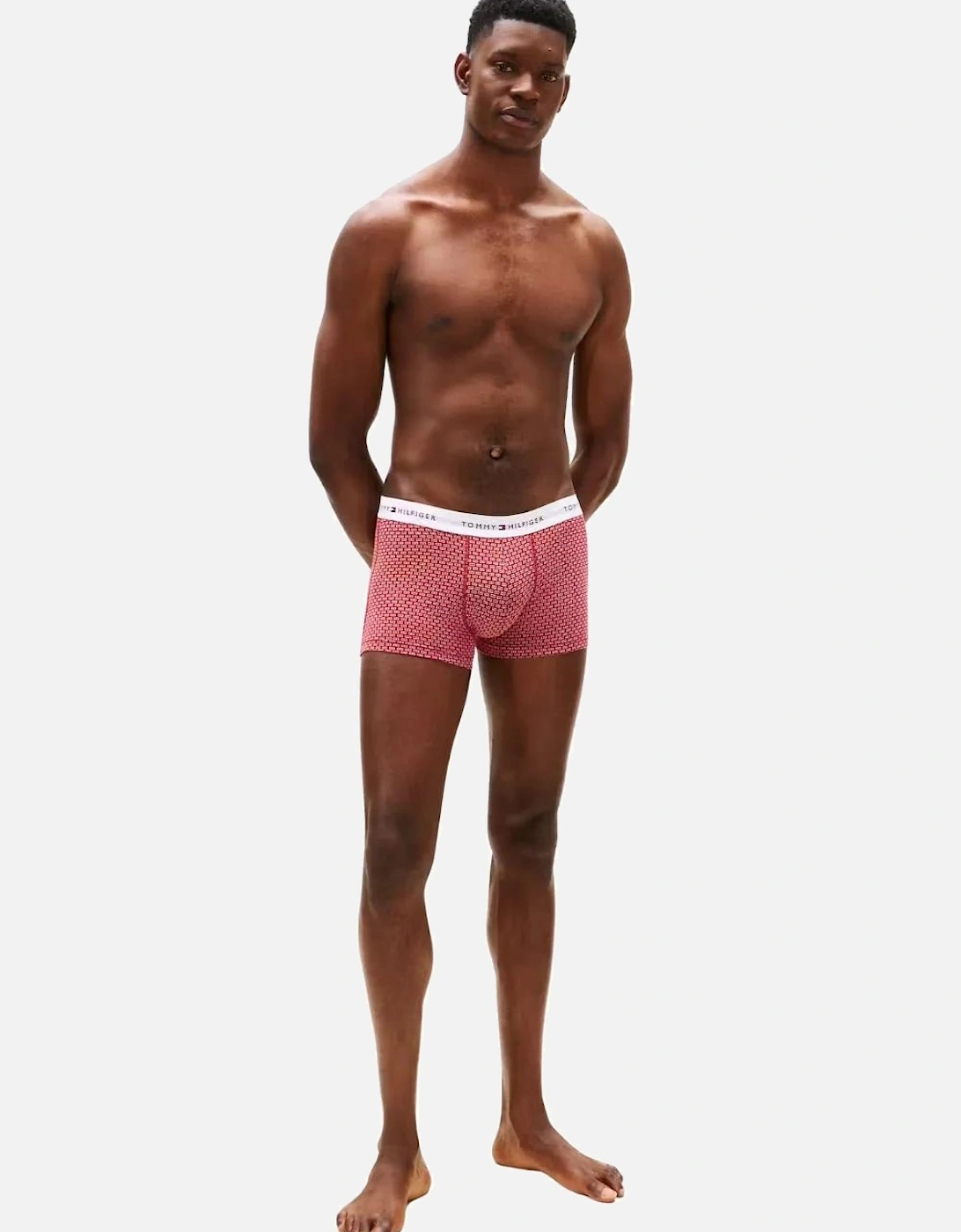 3-Pack Signature Cotton Flag DNA Print Boxer Trunks, Red/Green/Blue