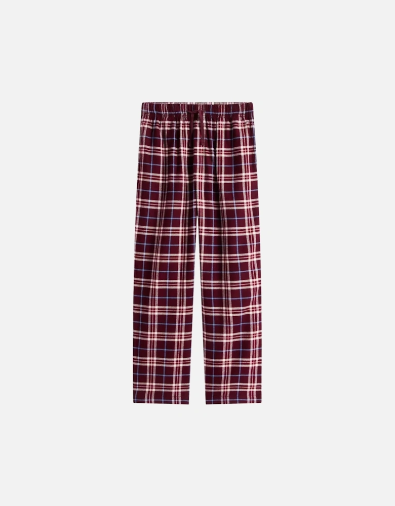 Tartan Flannel Pyjamas Gift Set, Burgundy