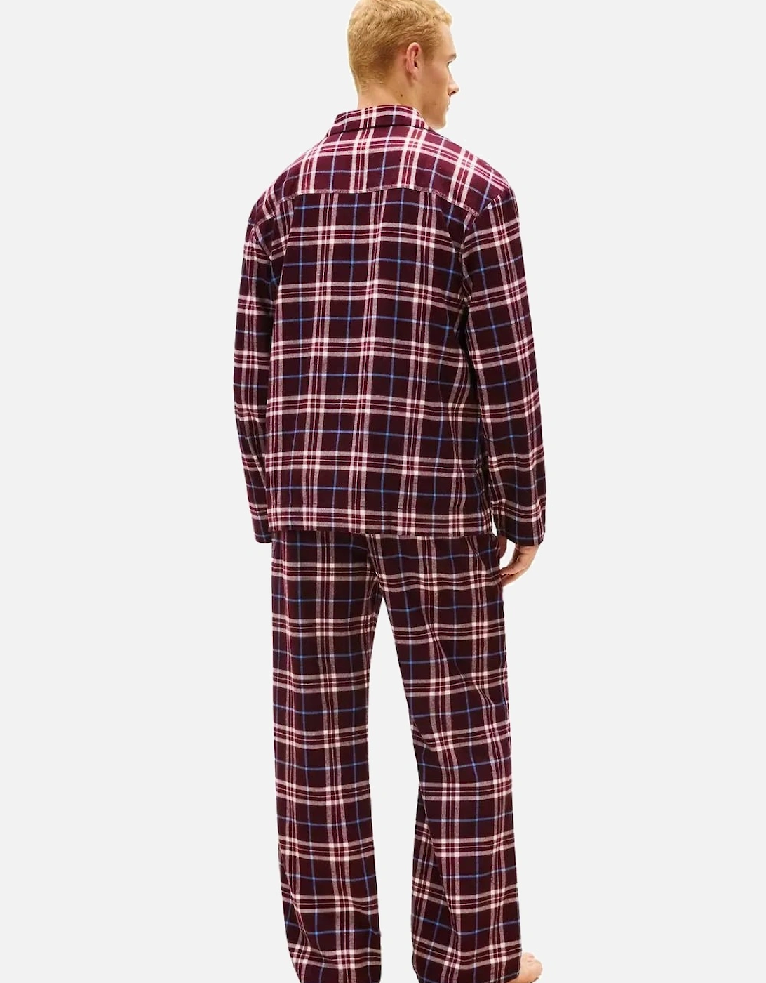 Tartan Flannel Pyjamas Gift Set, Burgundy