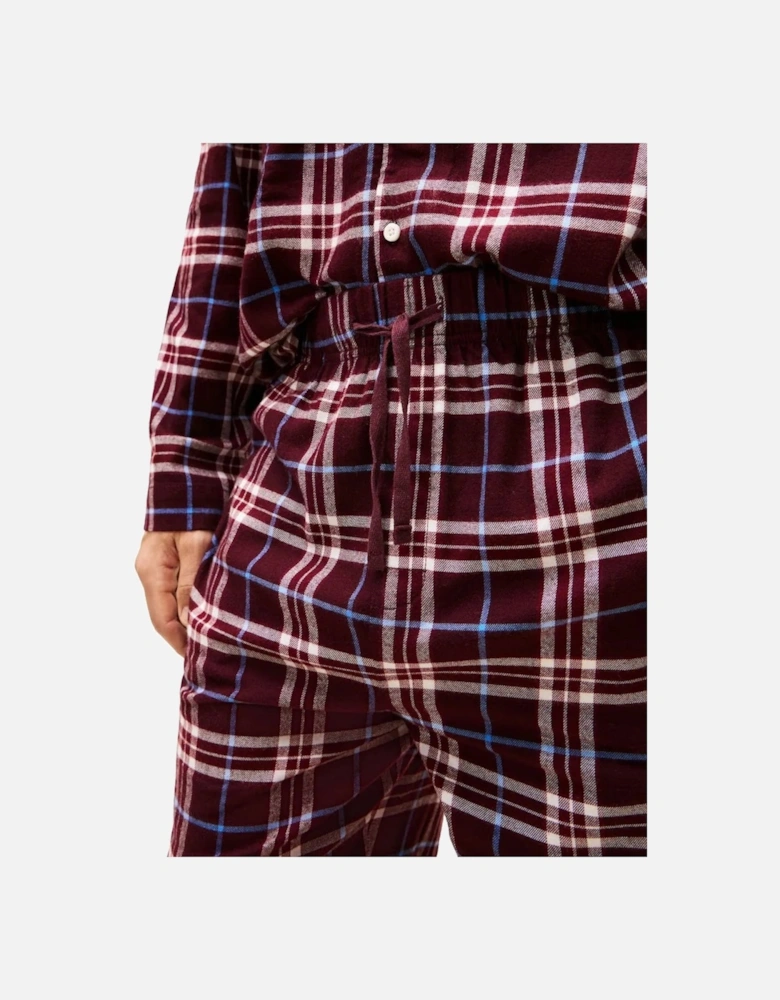 Tartan Flannel Pyjamas Gift Set, Burgundy