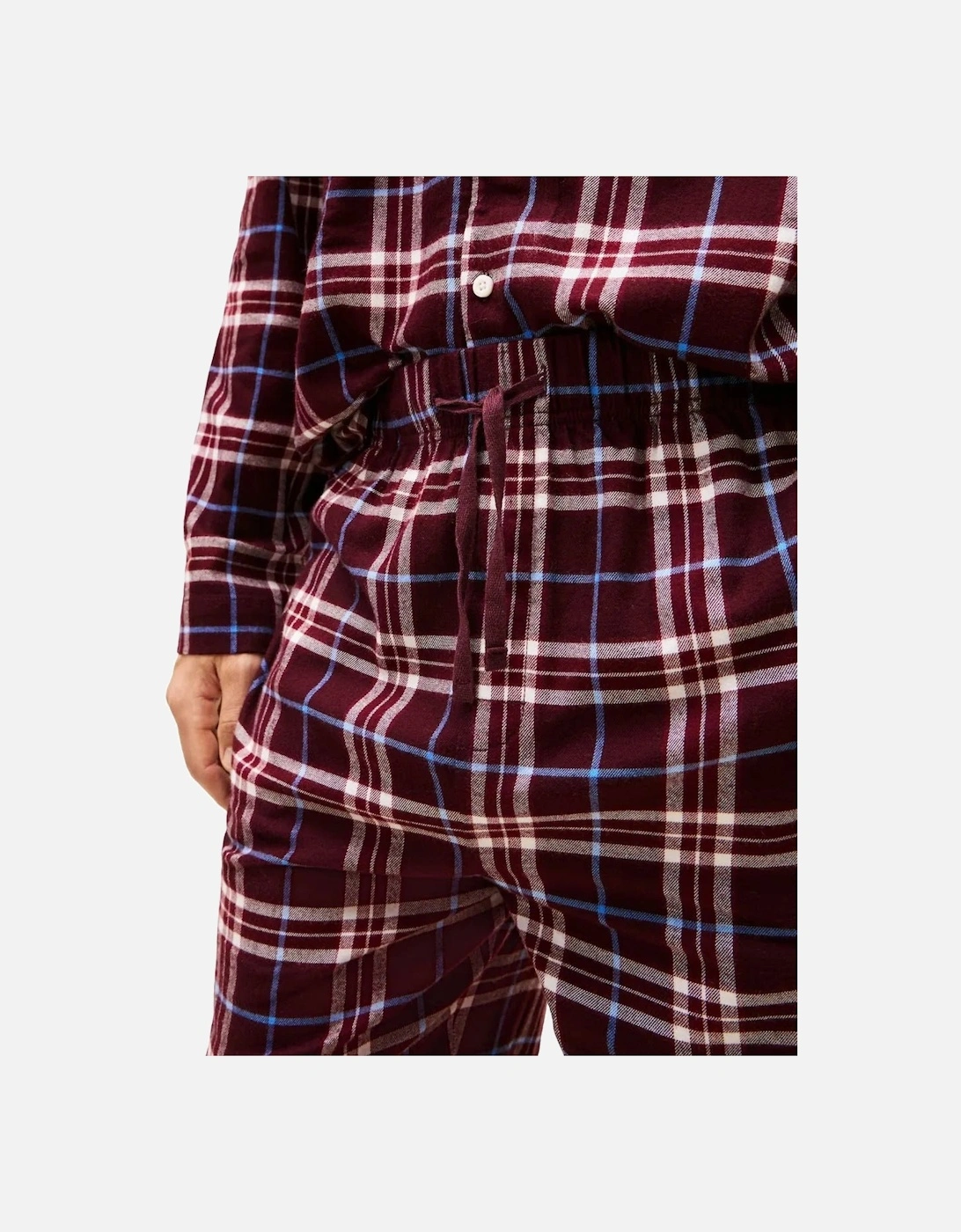 Tartan Flannel Pyjamas Gift Set, Burgundy