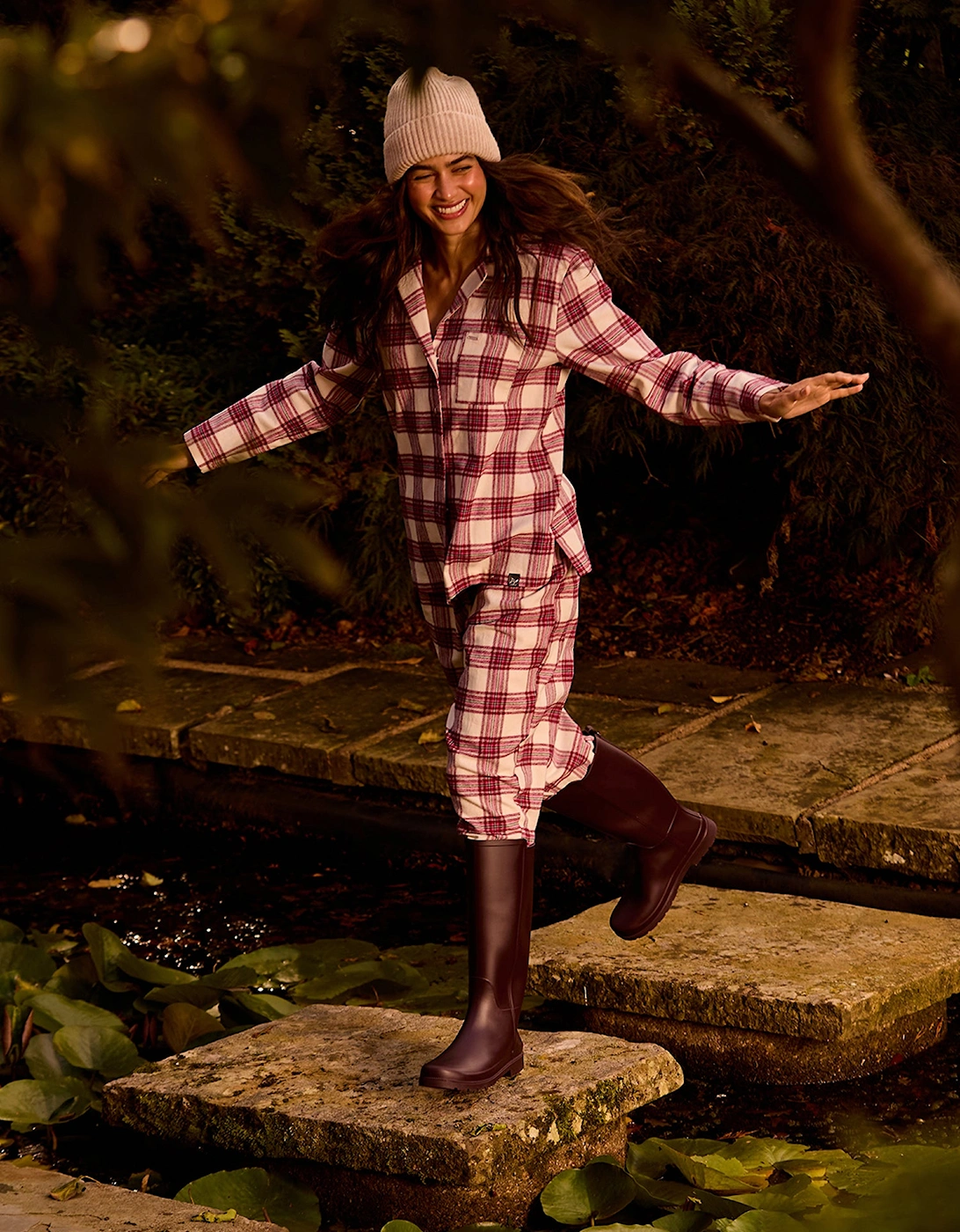 Plaid Long Pyjama Set in Stone, 10 of 9