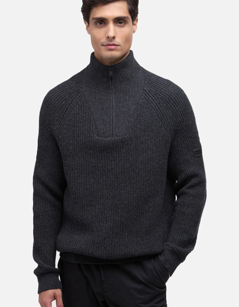 CHESTER FUNNEL KNITTED JUMPER CHARCOAL