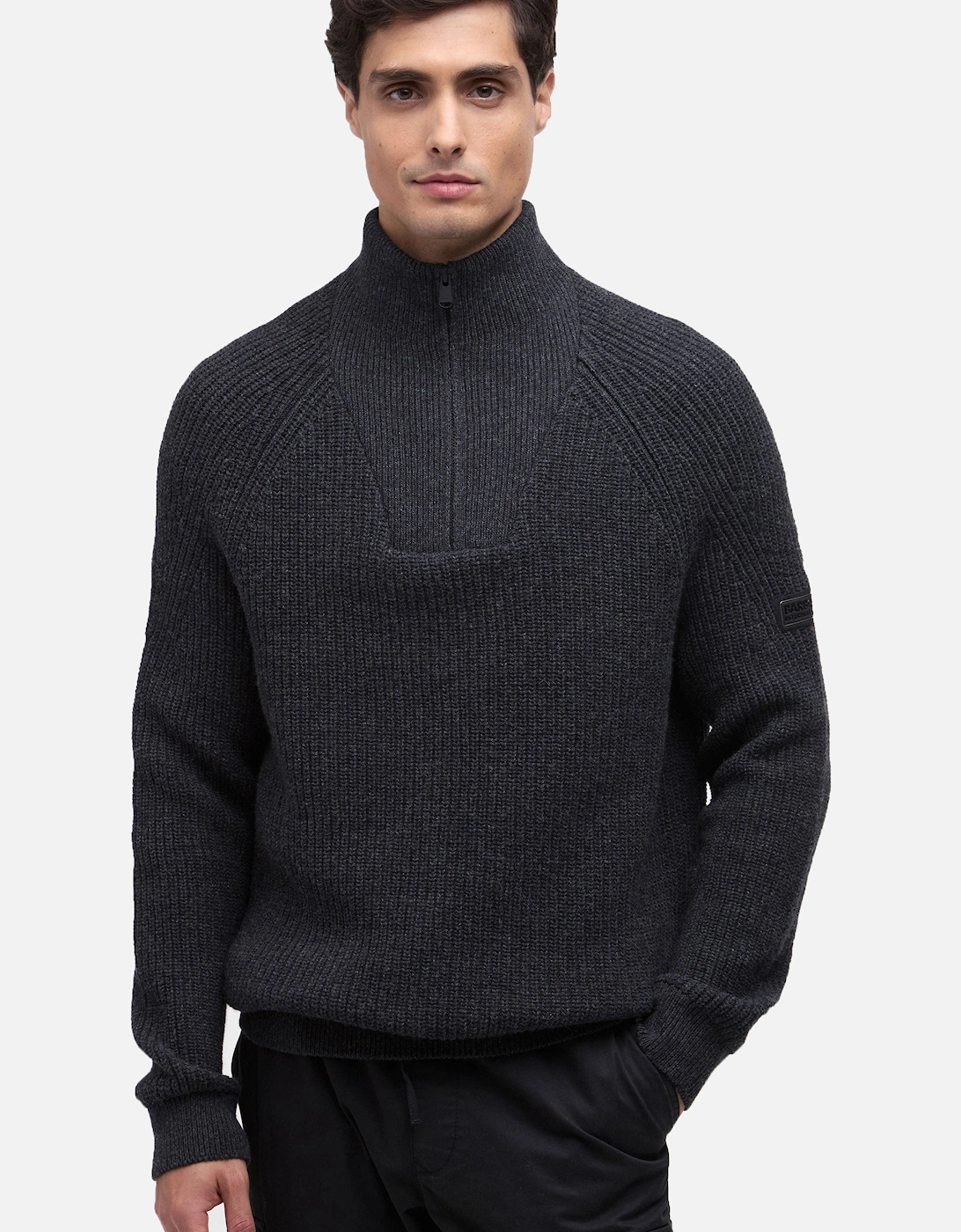 CHESTER FUNNEL KNITTED JUMPER CHARCOAL
