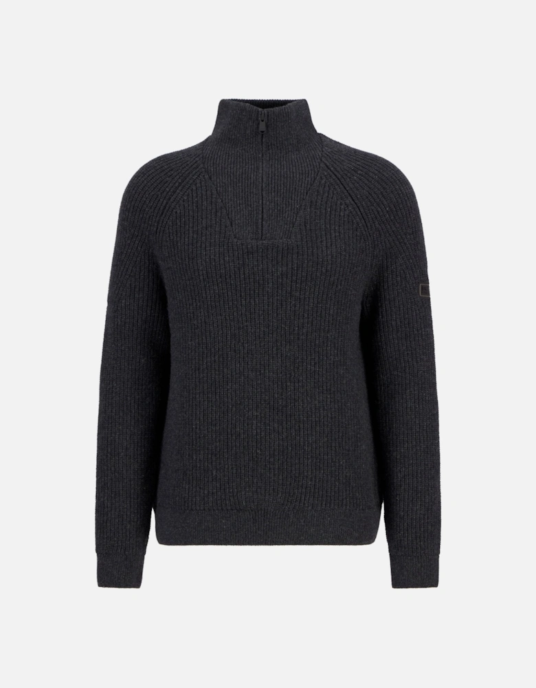 CHESTER FUNNEL KNITTED JUMPER CHARCOAL