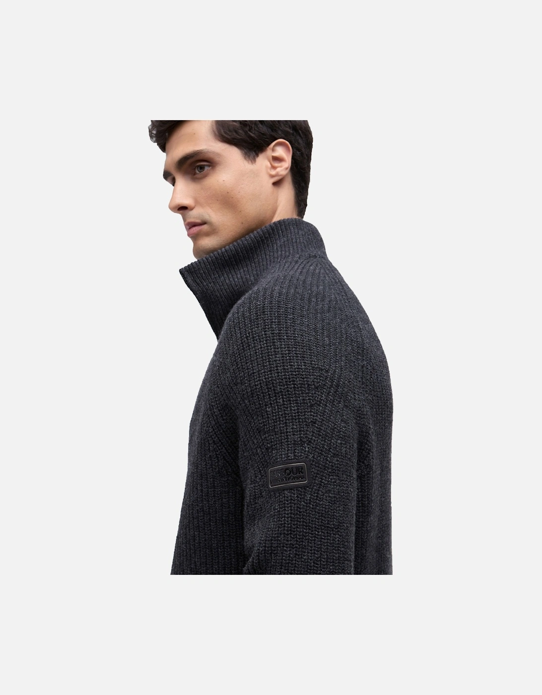 CHESTER FUNNEL KNITTED JUMPER CHARCOAL