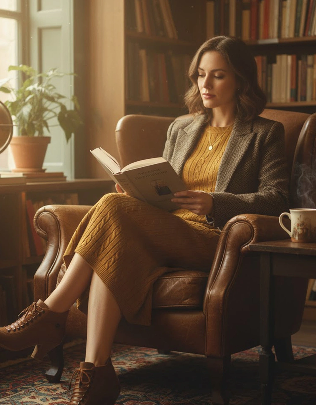 VIVIANNA Womens Leather Zip Boots Tan