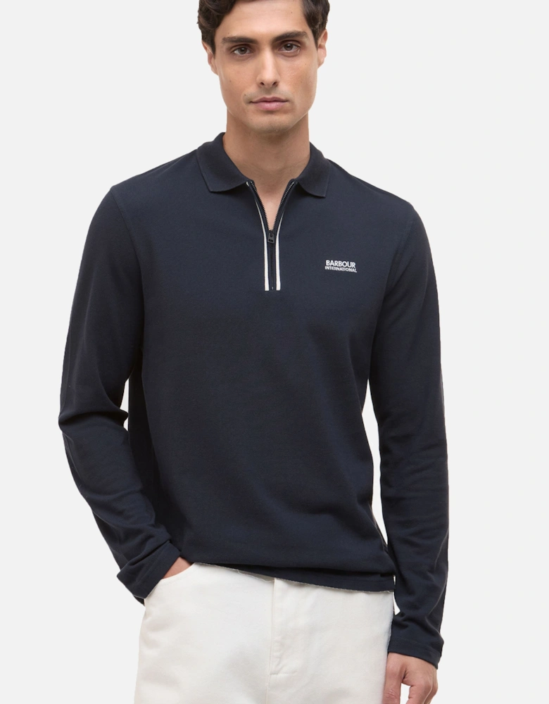 MARSHALL LONG SLEEVE POLO NAVY