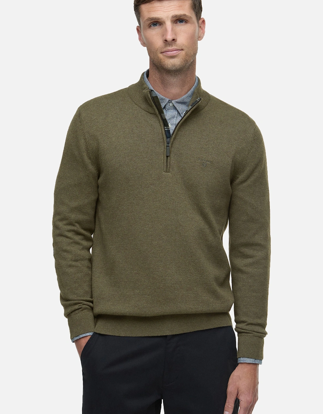 AVOCH HALF ZIP OLIVE MARL