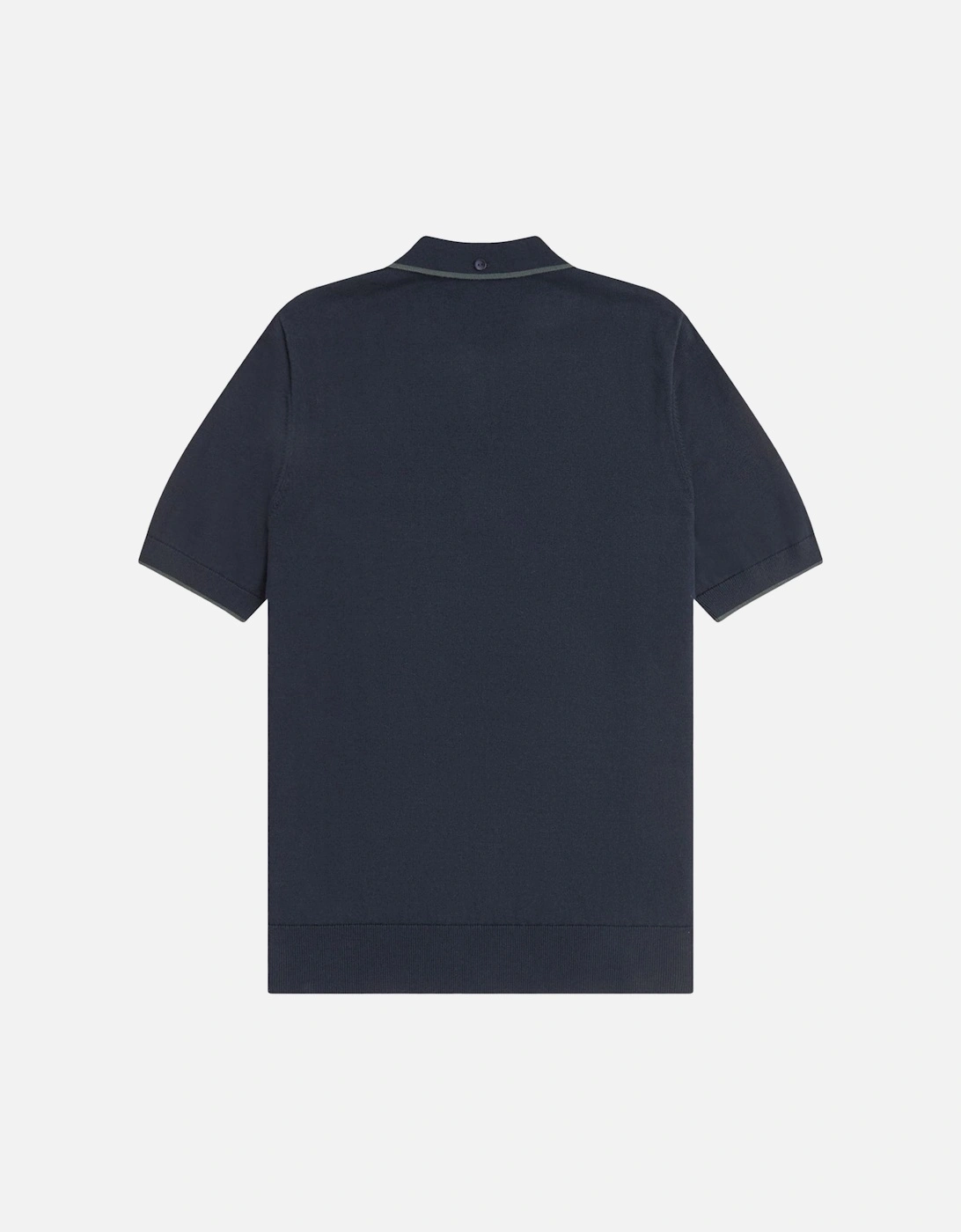 Pique Stitch Knitted Polo Shirt Navy