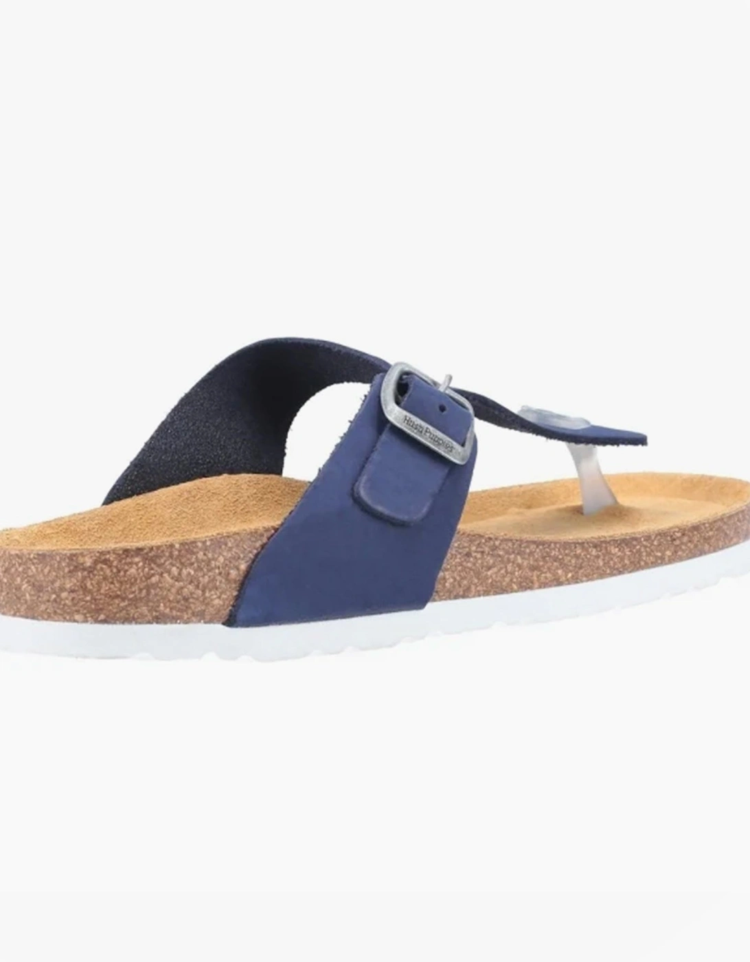 KAYLA Womens Leather Toe Post Sandals Navy