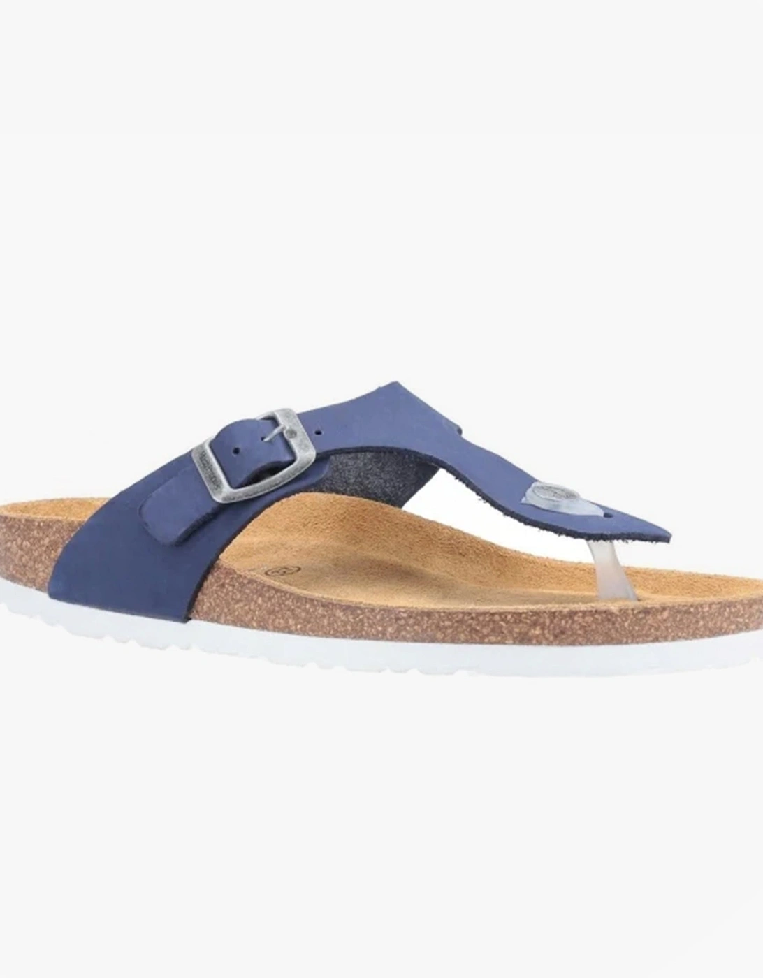 KAYLA Womens Leather Toe Post Sandals Navy
