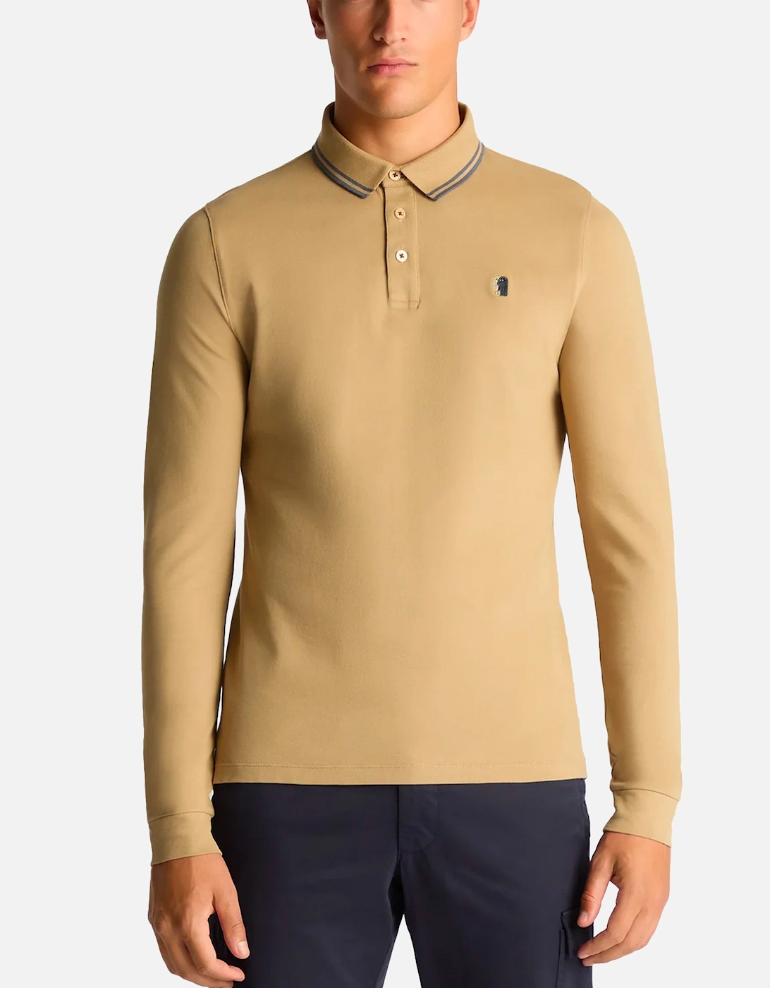 Long Sleeve Polo Shirt Tan, 5 of 4