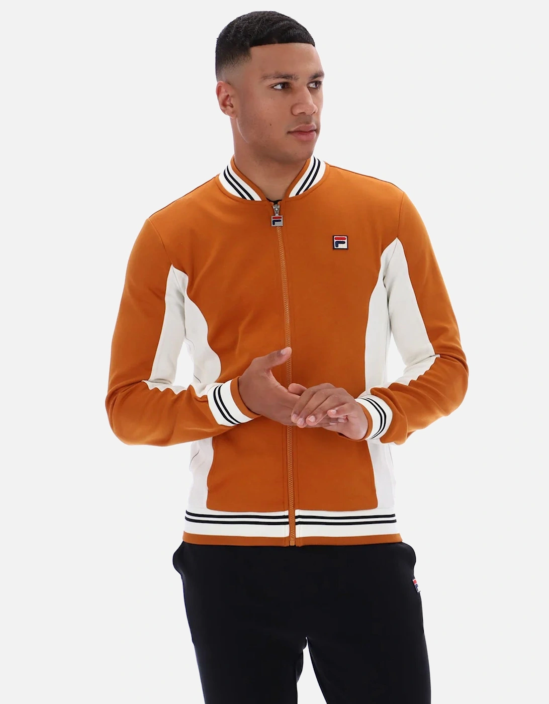 Settanta Baseball Track Top Jacket Pumpkin Spice/Gardenia/Black