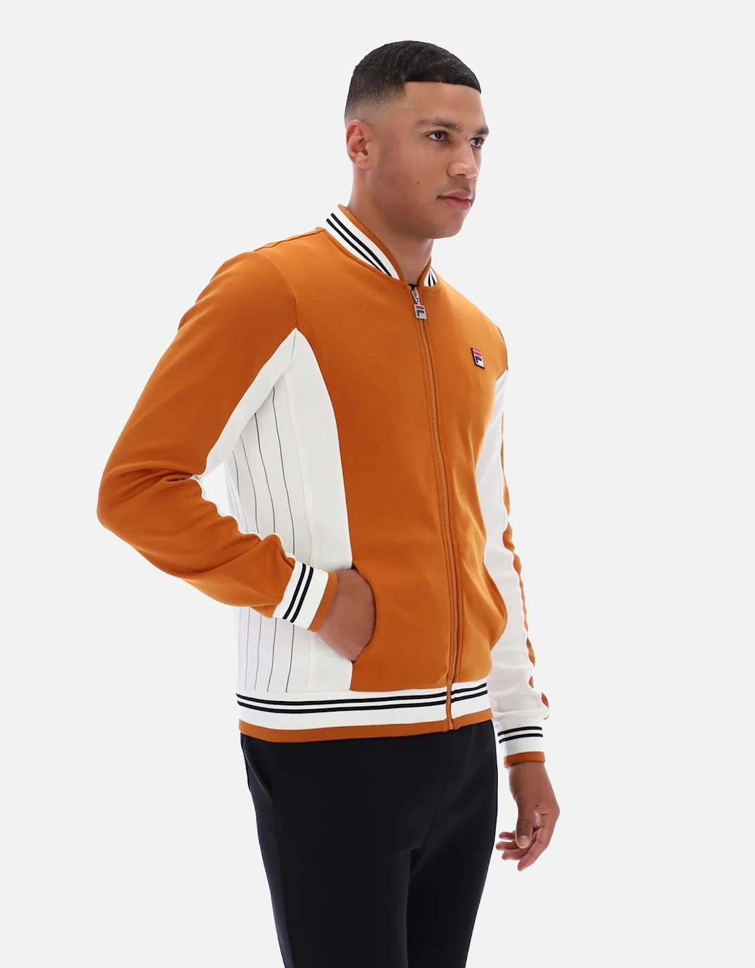 Settanta Baseball Track Top Jacket Pumpkin Spice/Gardenia/Black