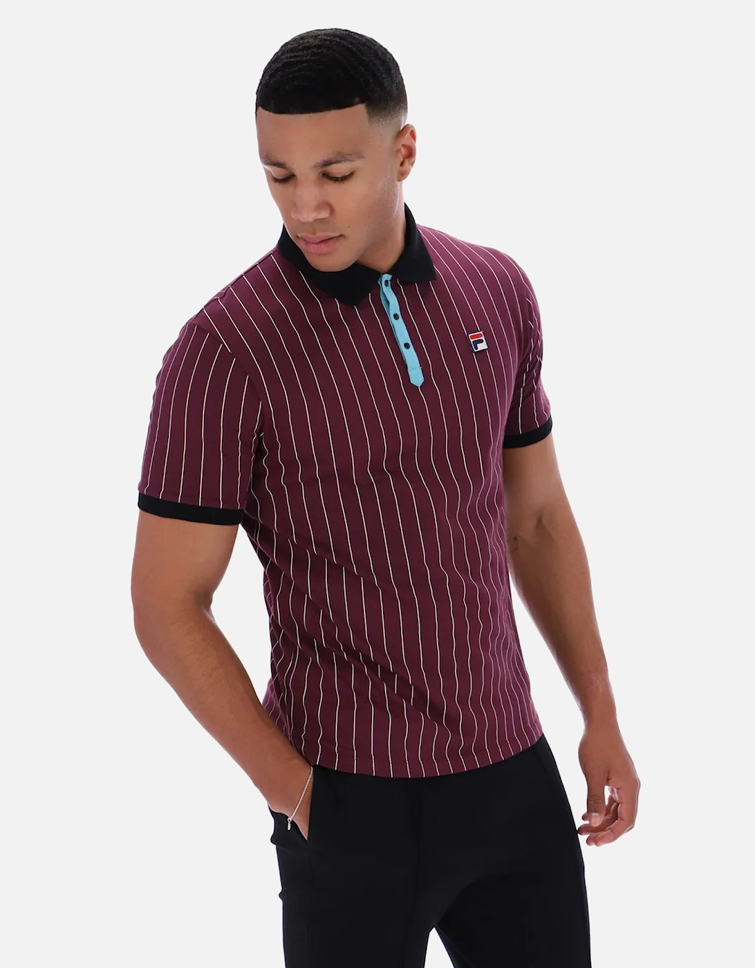 BB1 Classic Striped Polo Shirt Fig/Milky Blue/Gardenia/Black