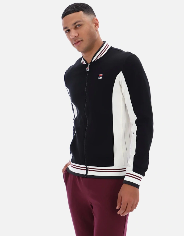 Settanta Baseball Track Top Jacket Black/Gardenia/Fig/Charcoal