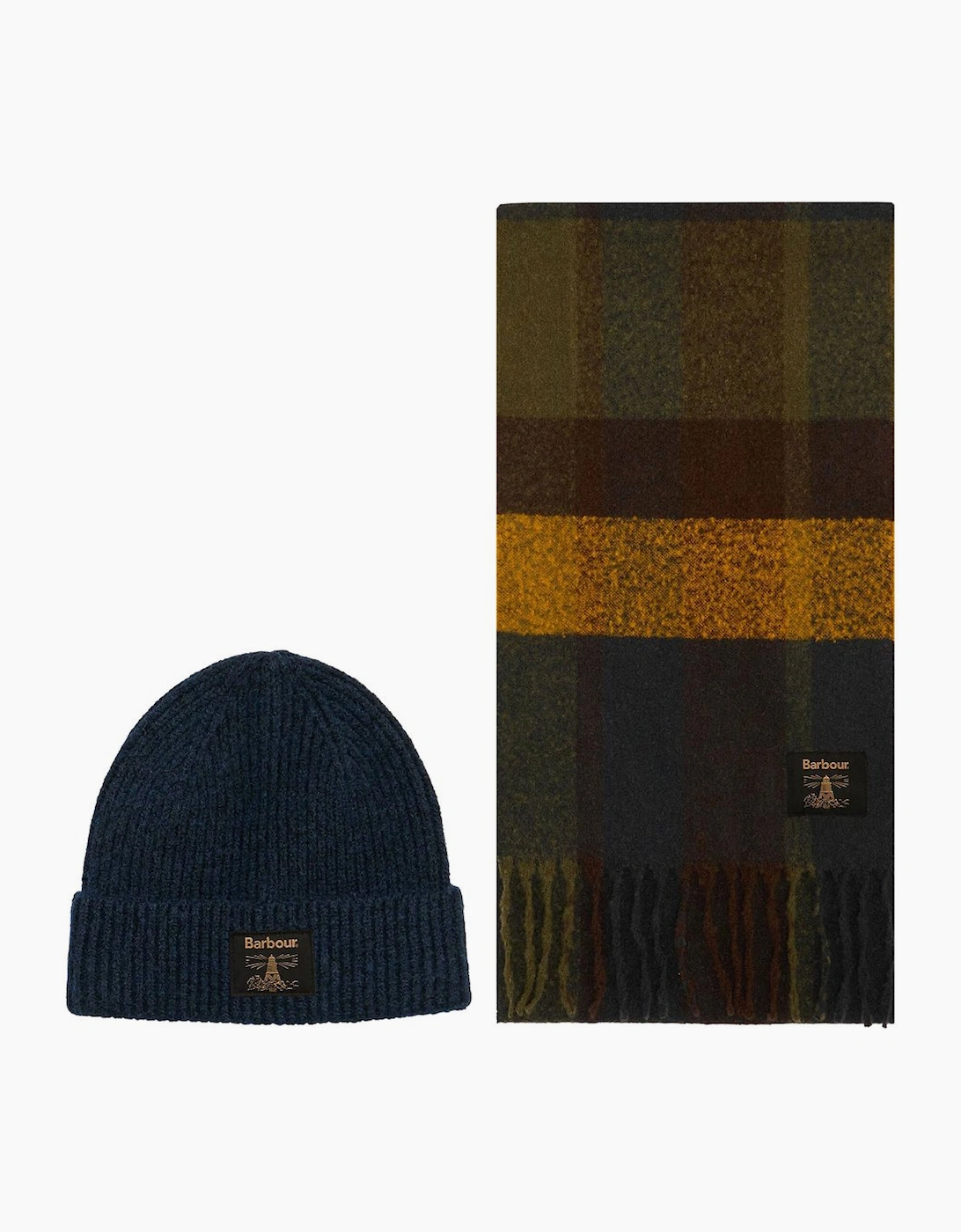 Barbour Unisex Black Westerdale Beanie & Scarf Set - Size: One Size