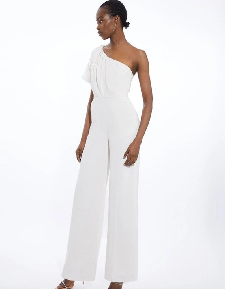 Soft Tailored One Shoulder Wide Leg Jumpsuit