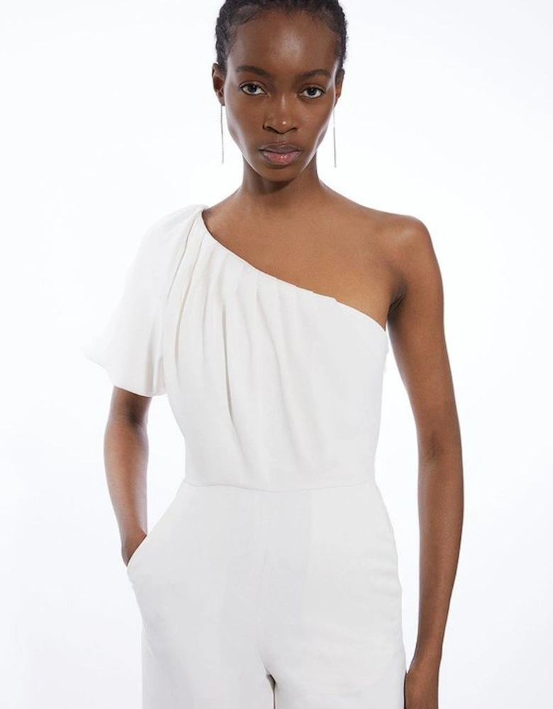Soft Tailored One Shoulder Wide Leg Jumpsuit