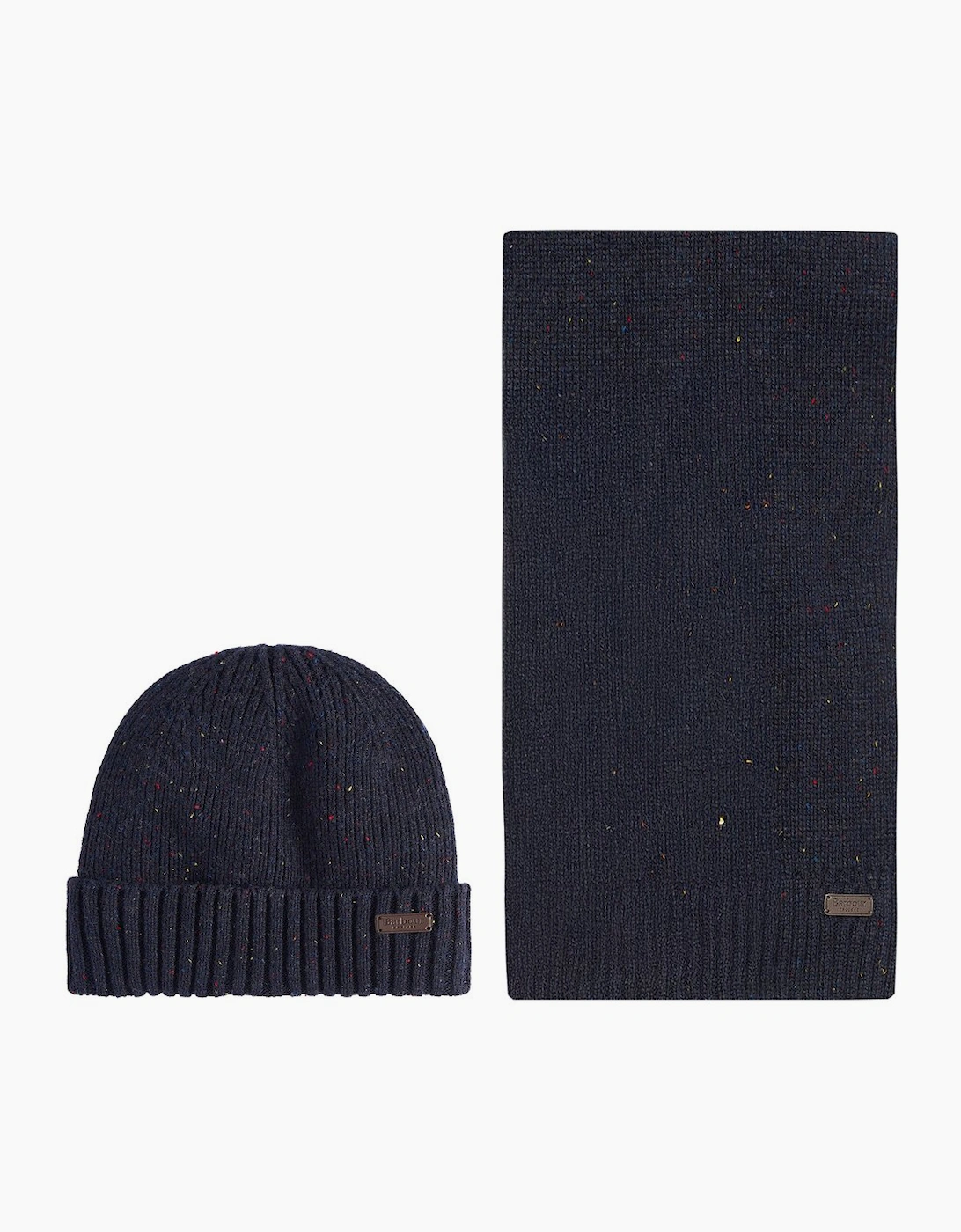 Barbour Unisex Black Carlton Fleck Beanie & Scarf Set - Size: One Size