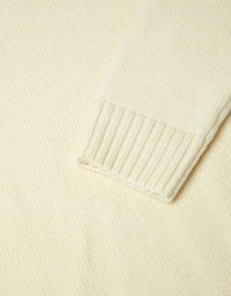 Crew Neck Long Sleeve Sweater Ecru