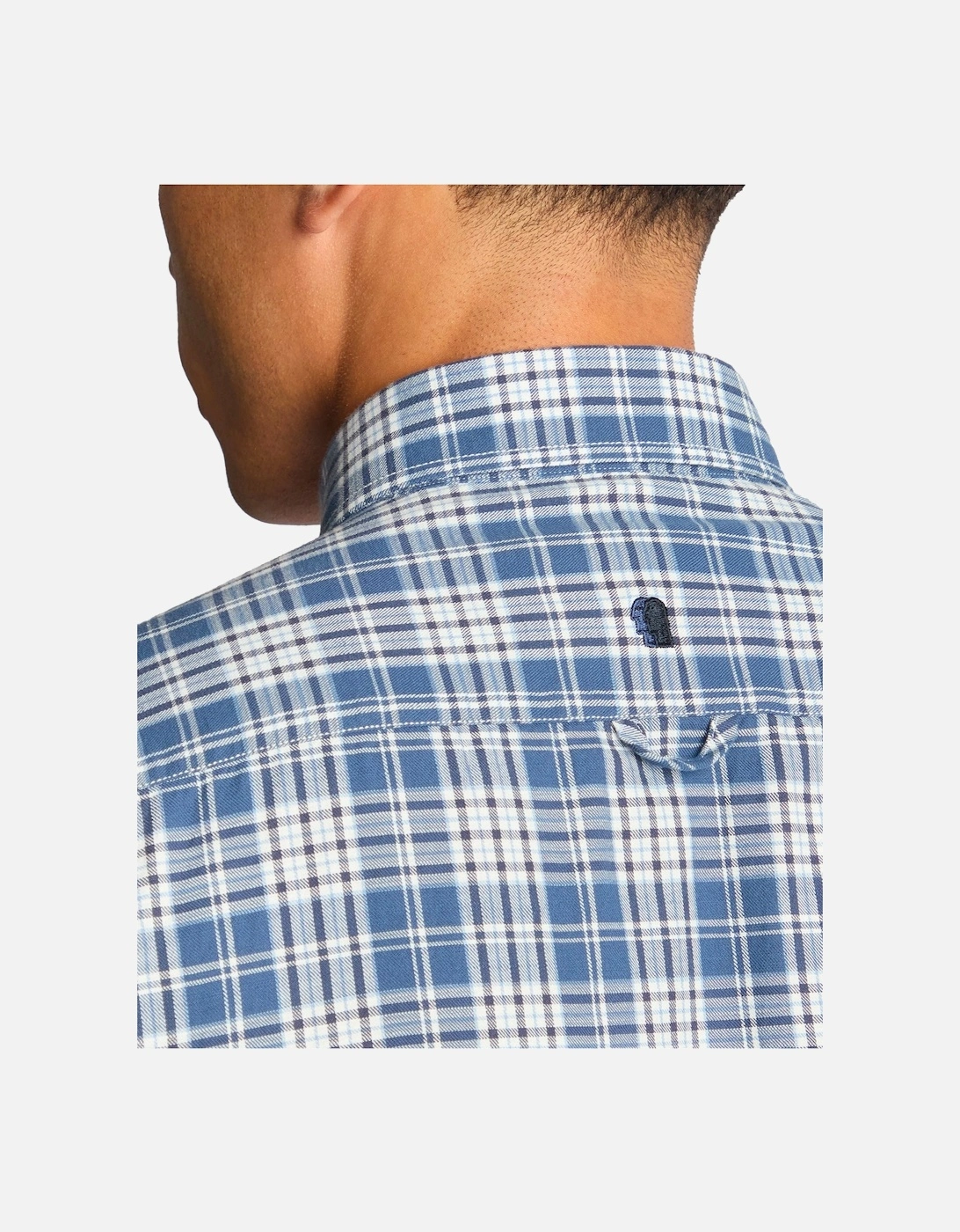 Tapered Parker Long Sleeve Check Shirt Blue