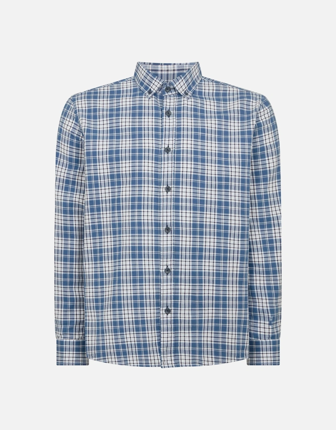 Tapered Parker Long Sleeve Check Shirt Blue