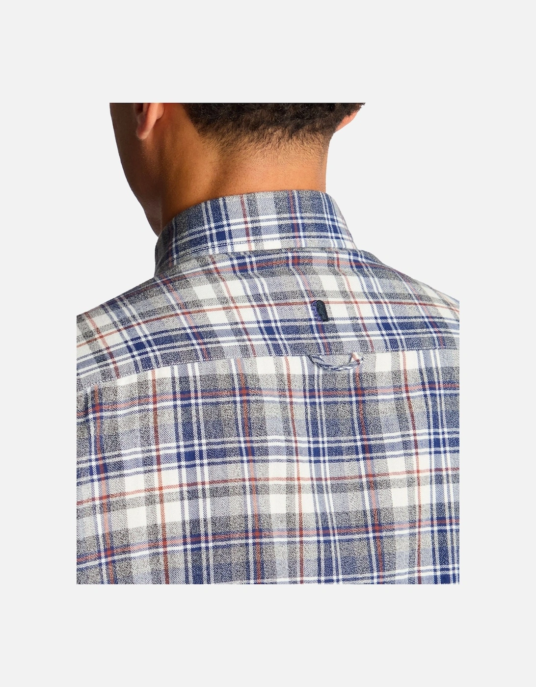 Long Sleeve Flannel Check Shirt Dark Navy / White