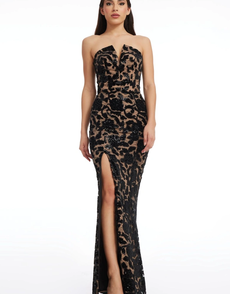 Fernanda Strapless V-neck Mermaid Dress