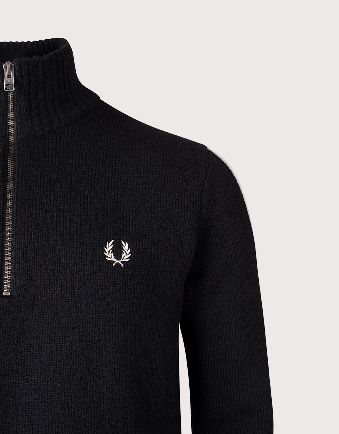 Ribbed Sleeve Quarter Zip Jumper