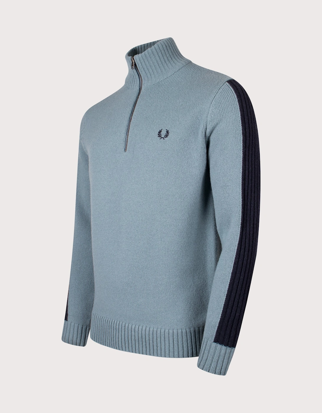 Ribbed Sleeve Quarter Zip Jumper, 5 of 4