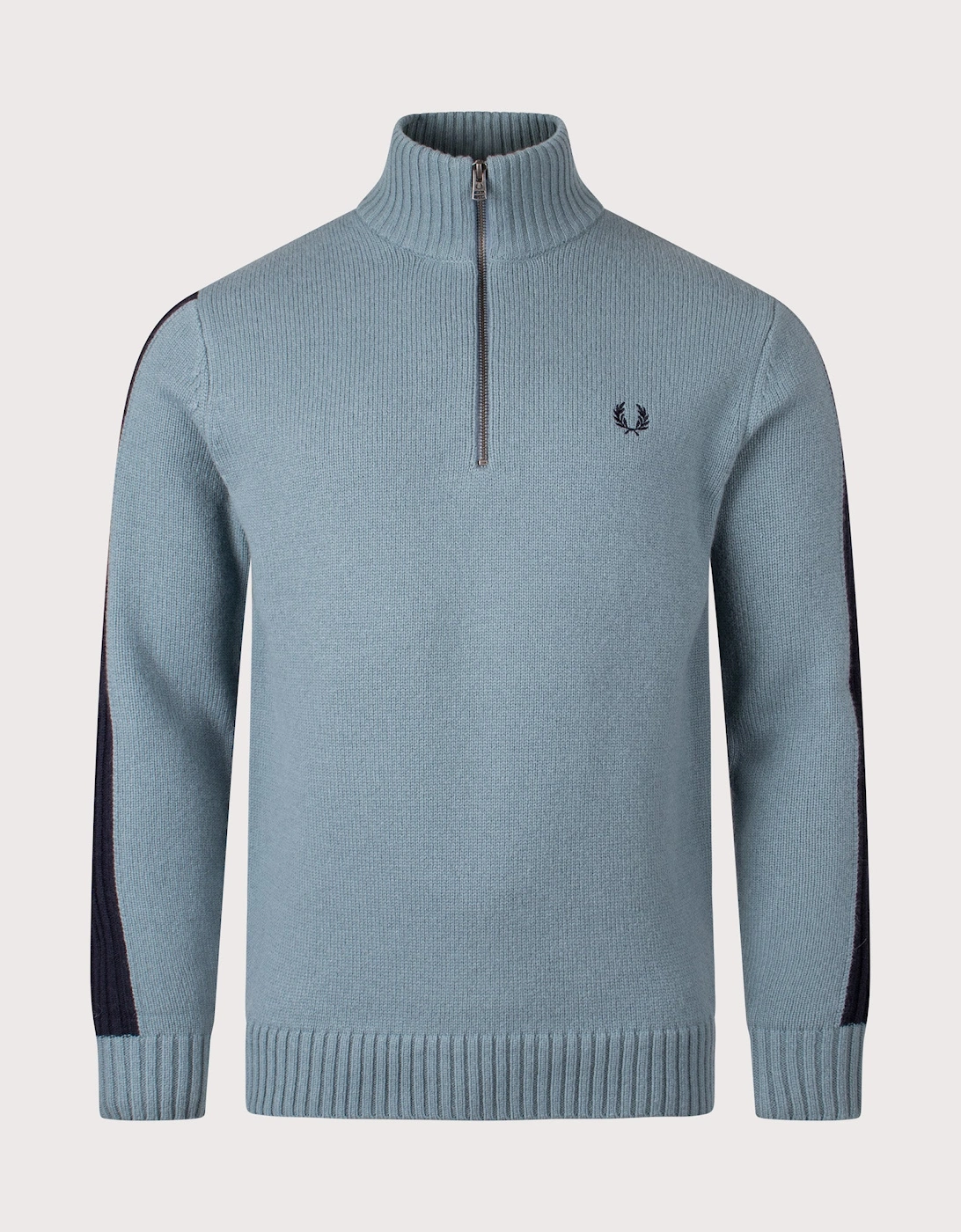 Ribbed Sleeve Quarter Zip Jumper
