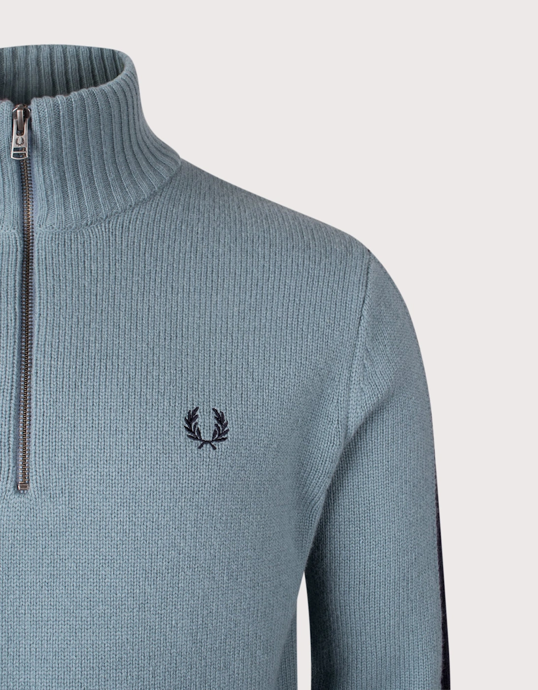 Ribbed Sleeve Quarter Zip Jumper
