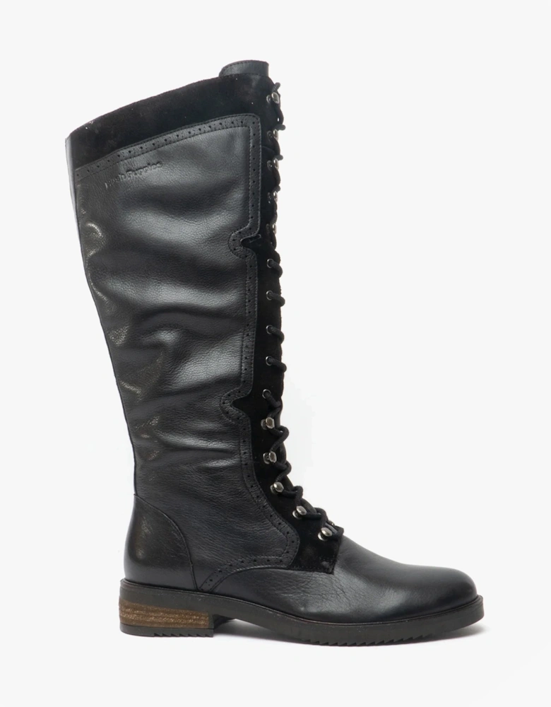 RUDY Womens Leather Tall Boots Black