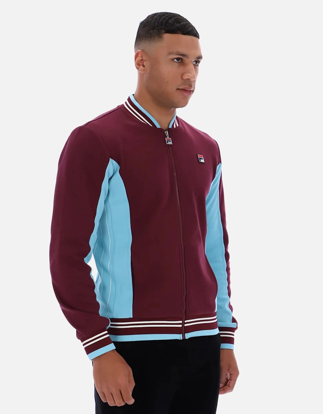 Settanta Baseball Track Top Jacket Fig/Milky Blue/Gardenia