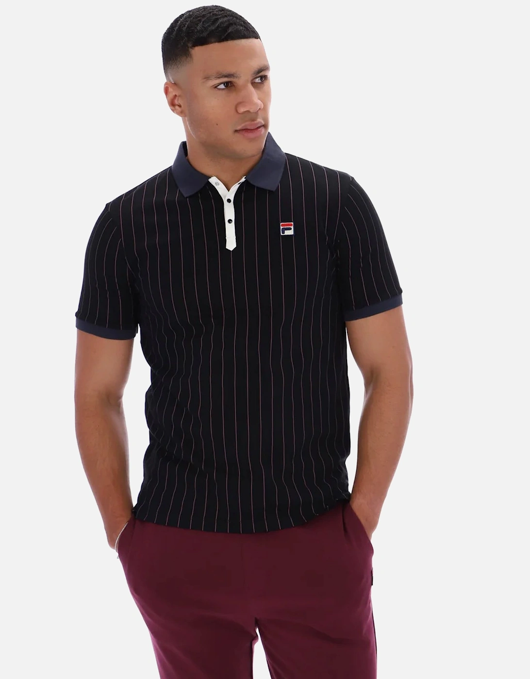 BB1 Classic Striped Polo Shirt Black/Gardenia/Fig/Charcoal