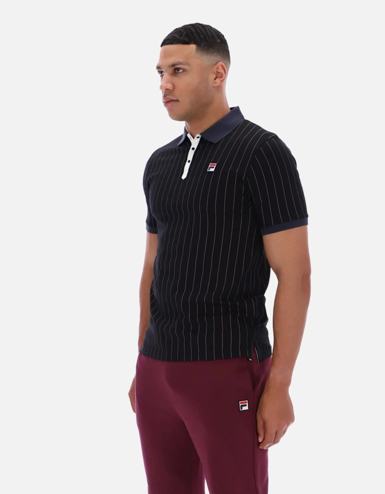 BB1 Classic Striped Polo Shirt Black/Gardenia/Fig/Charcoal