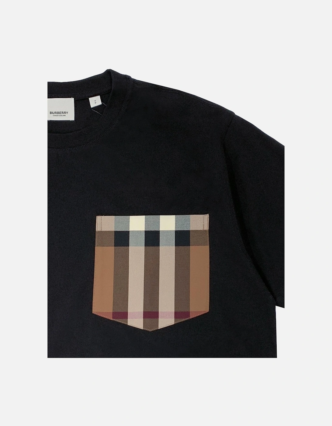 Check Pocket T-Shirt in Black