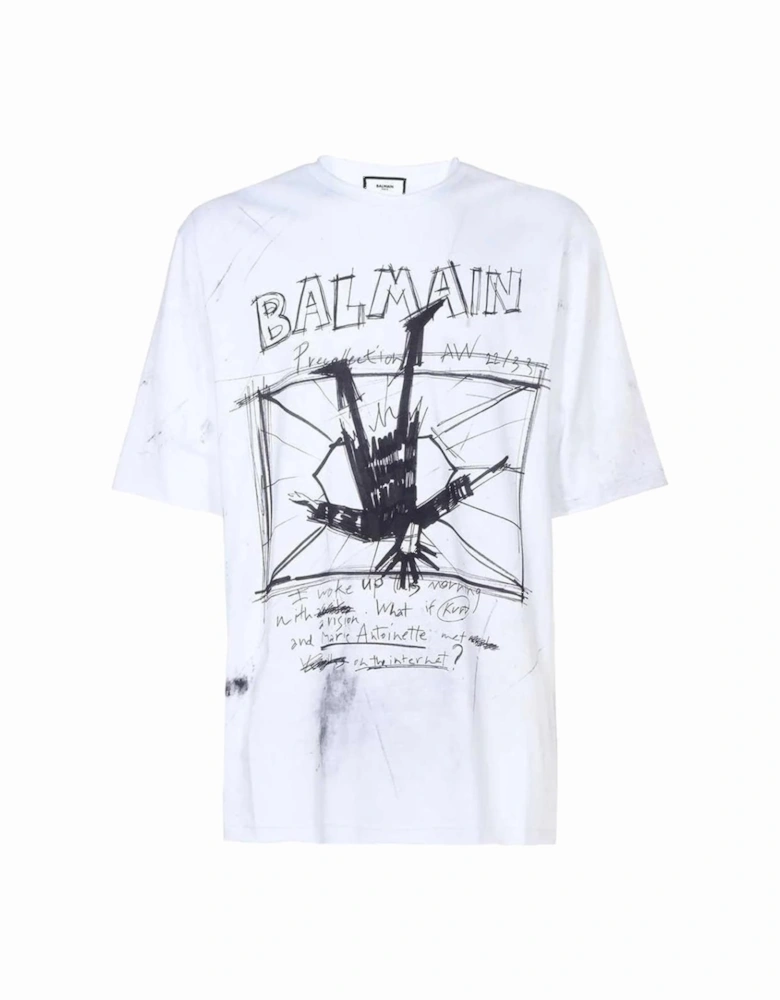 Sketch Drawing Logo T-Shirt in White