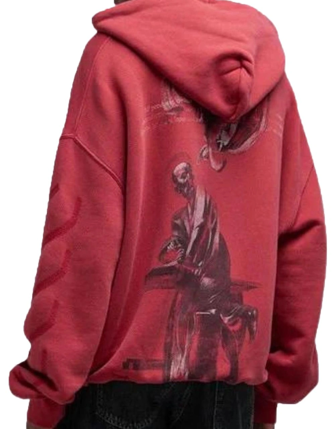 St Matthew Design Washed Hoodie in Red