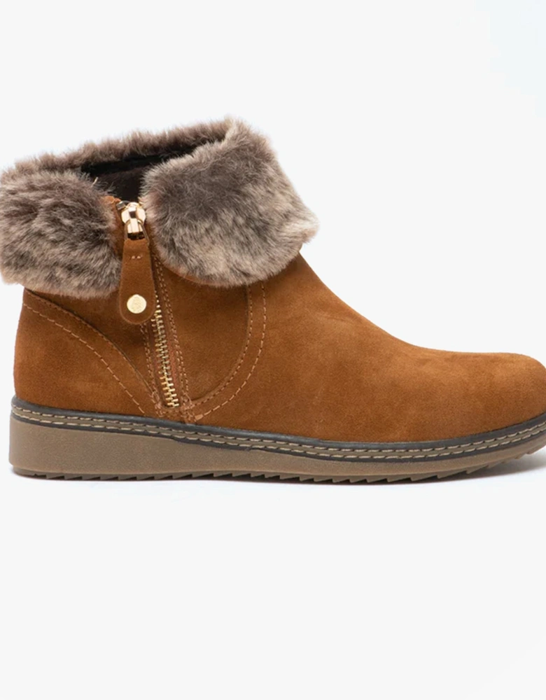 PENNY Womens Suede Ankle Boot Tan