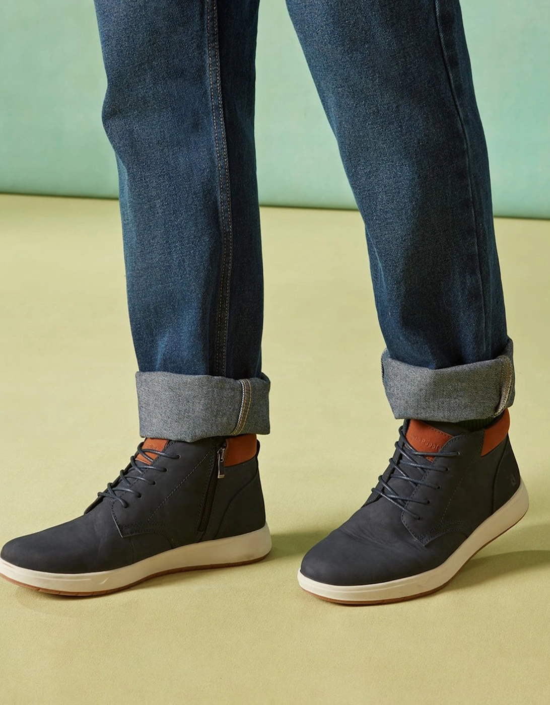 BRONKO Mens Chukka Boots Navy