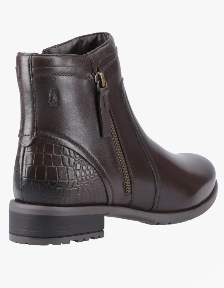 SCARLETT Womens Leather Ankle Boots Brown