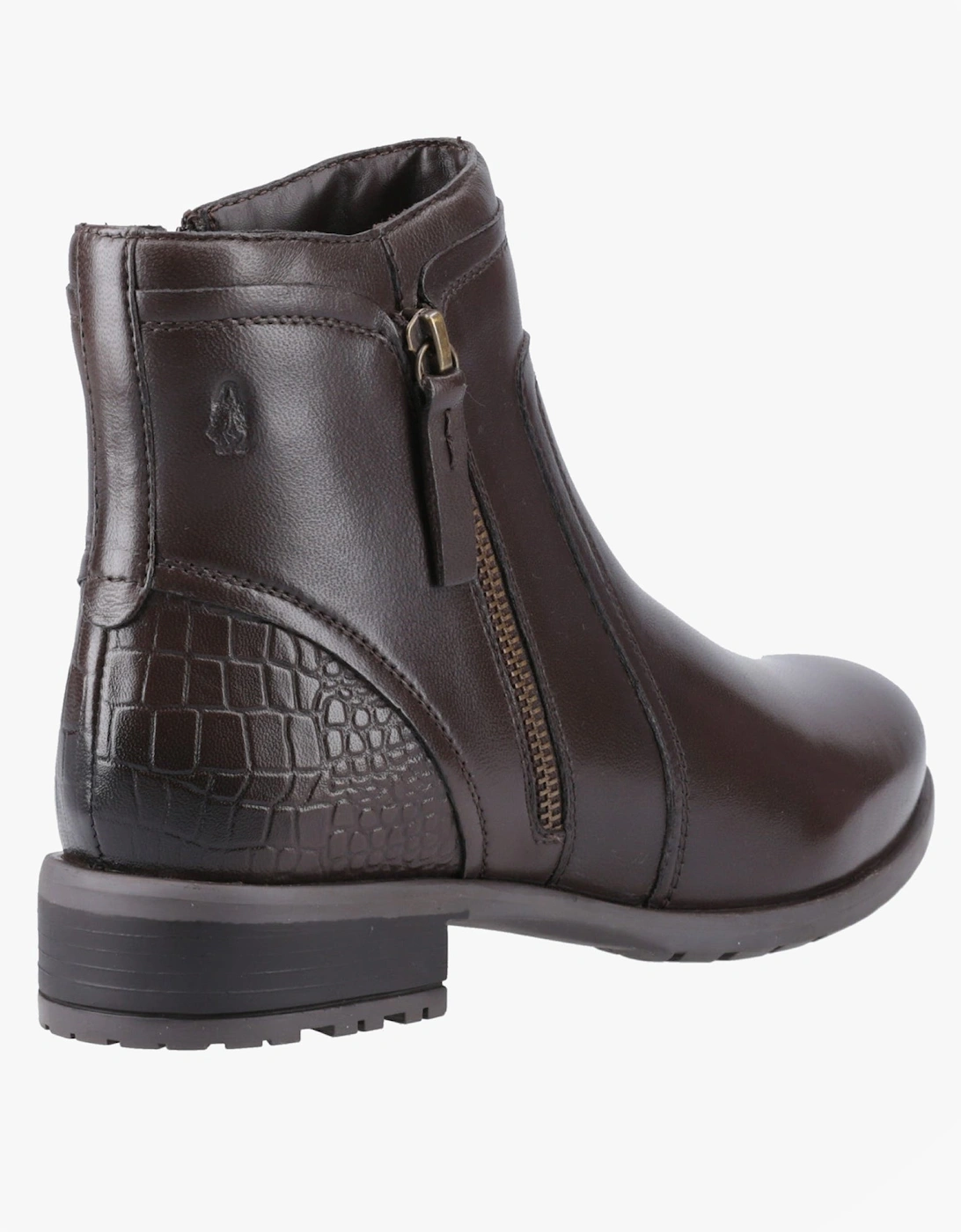 SCARLETT Womens Leather Ankle Boots Brown