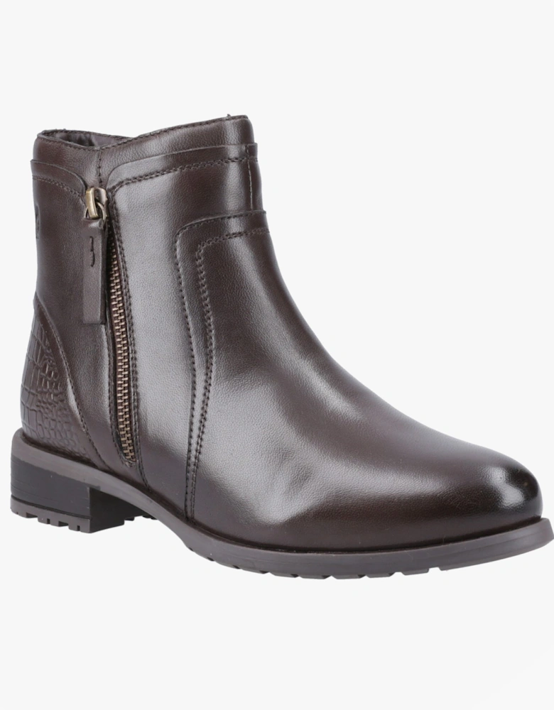 SCARLETT Womens Leather Ankle Boots Brown