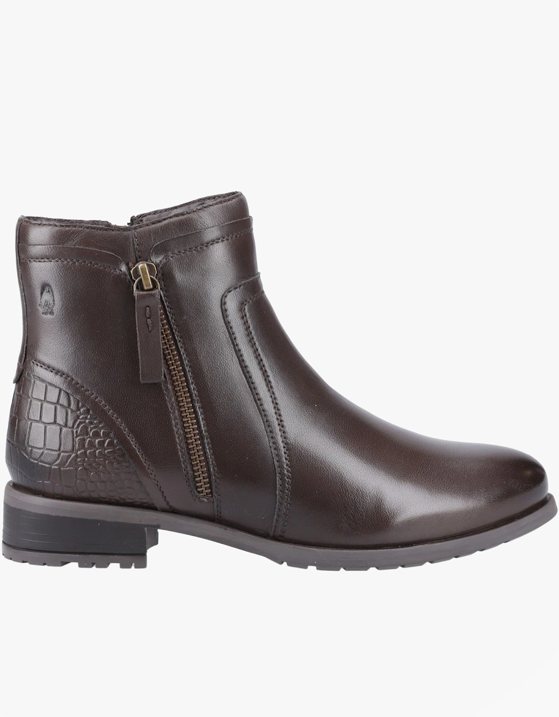 SCARLETT Womens Leather Ankle Boots Brown, 5 of 4