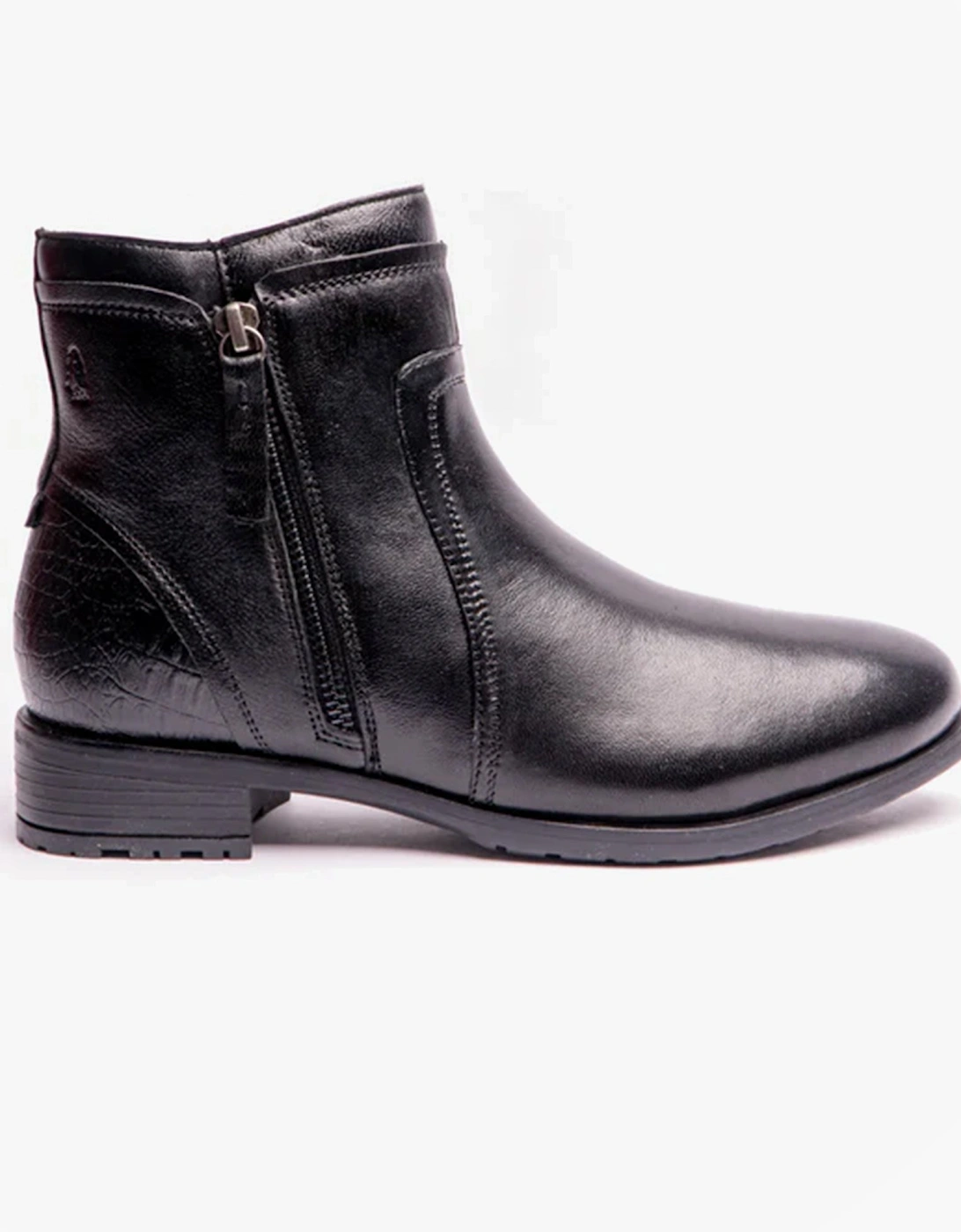 SCARLETT Womens Leather Ankle Boots Black, 6 of 5